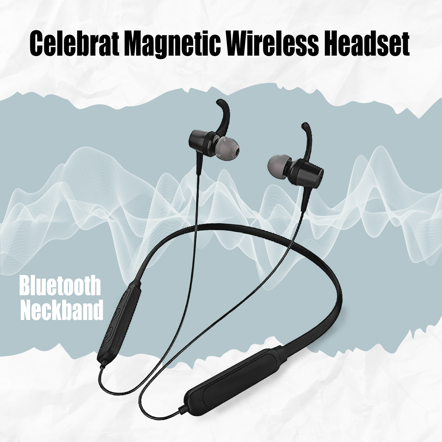 Celebrat Magnetic Wireless Headset Bluetooth Neckband